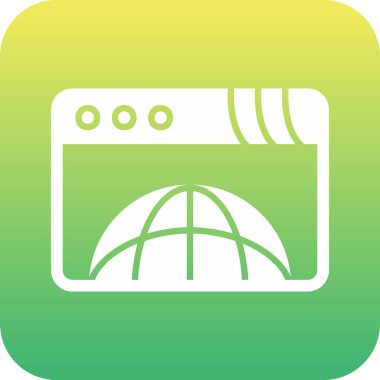 tarayıcı web simgesi, vektör illüstrasyonu