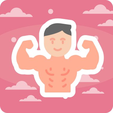 Vücut geliştirici. Web simgesi basit illüstrasyon