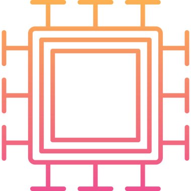  Mikroçip. Web simgesi basit illüstrasyon