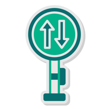 İki yönlü yol simgesi vektör illüstrasyonu