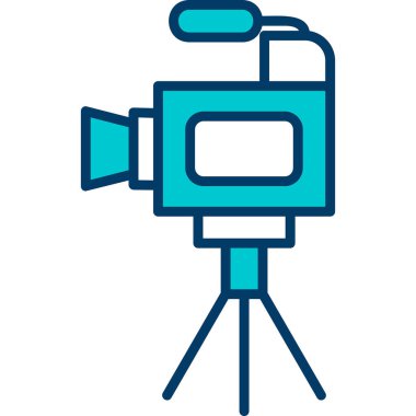 Film kamerası. Web simgesi basit illüstrasyon 