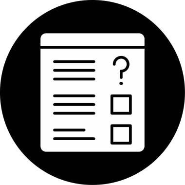 Quiz web simgesi vektör illüstrasyonu