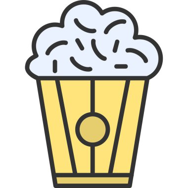 Patlamış mısır. Web simgesi basit illüstrasyon                                  