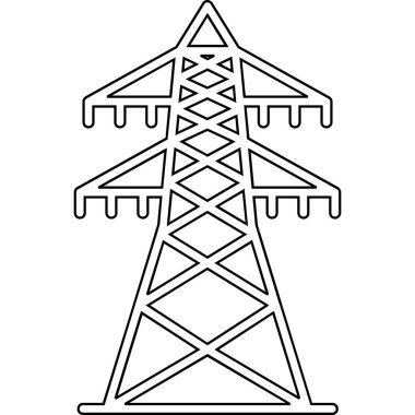 elektrik kulesi simgesi, vektör illüstrasyonu