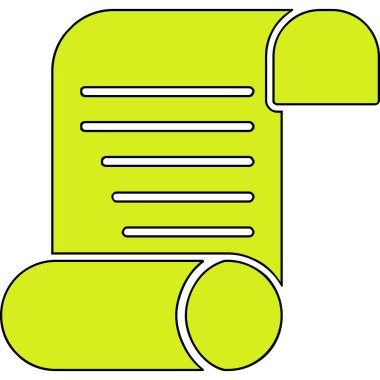 Kağıt parşömen. Web simgesi basit illüstrasyon                