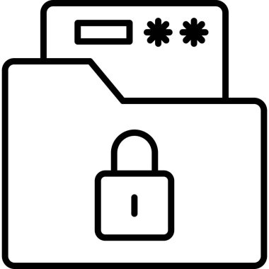 Kilitli klasör. Web simgesi basit illüstrasyon