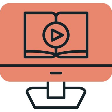 Video dersi için. Web simgesi basit illüstrasyon