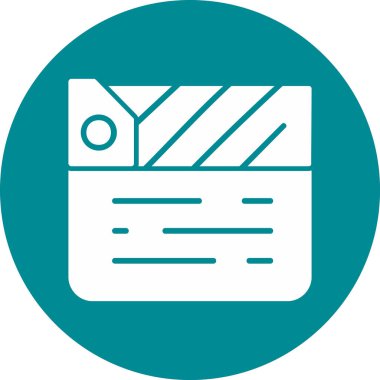 Alkış tahtası simgesi. Film yapma işareti, vektör illüstrasyonu