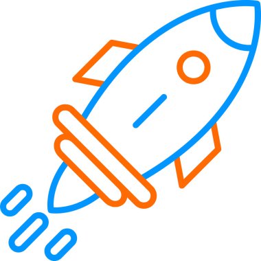 Roket. Web simgesi basit illüstrasyon 