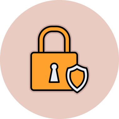 Asma kilit. Web simgesi basit illüstrasyon