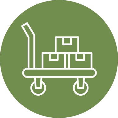 bagaj arabası ağ simgesi, vektör illüstrasyonu 