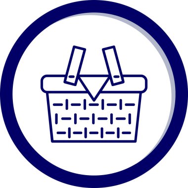 piknik sepeti simge vektör çizim