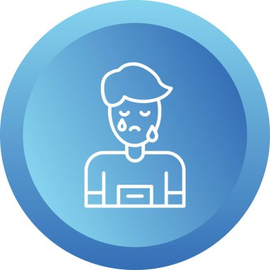 Mutsuz adam simgesi vektör çizimi