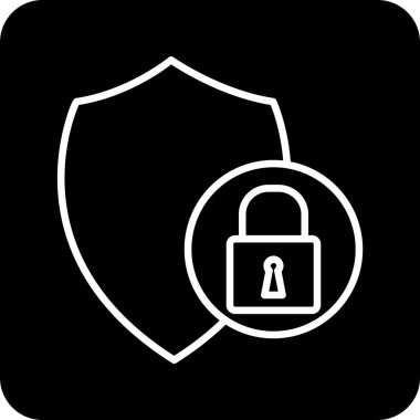 Güvenlik kalkanı simgesi, vektör illüstrasyonu