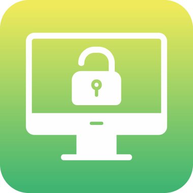 Güvenli olmayan bilgisayar vektör simgesi modern basit illüstrasyon