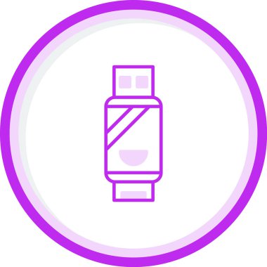 USB Çubuk Kalem Sürücüsü Simgesi, Vektör İllüstrasyonu 