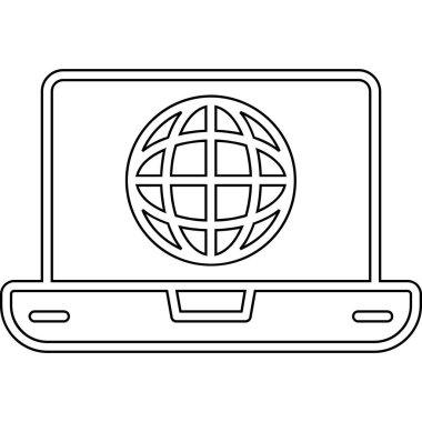 İnternet web simgesi basit illüstrasyon 