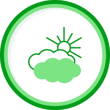 Hava bulutlu. Web simgesi basit illüstrasyon