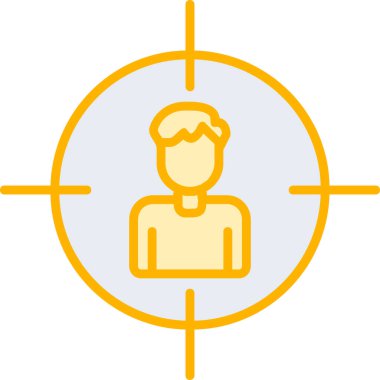 İnsan hedef simgesi, vektör illüstrasyonu basit tasarım