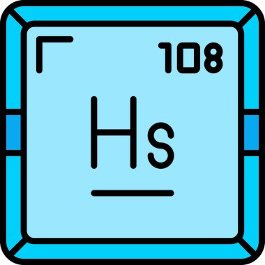 Hassium web simgesi, vektör illüstrasyonu