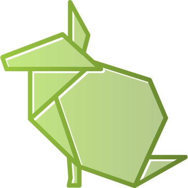 Tavşan hayvan simgesi, origami biçimi, vektör illüstrasyonu 