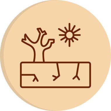 Kuraklık web simgesi, vektör illüstrasyonu, beyaz arkaplanda izole edilmiş küresel ısınma işareti 