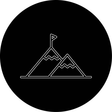 Başarı Dağı simgesinin vektör illüstrasyonu 