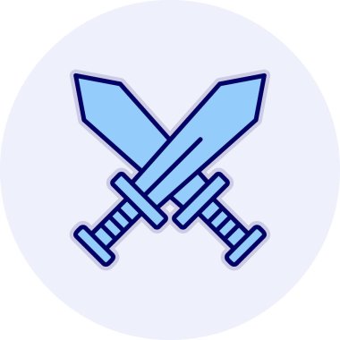 Çapraz kılıç simgesi vektör illüstrasyon 