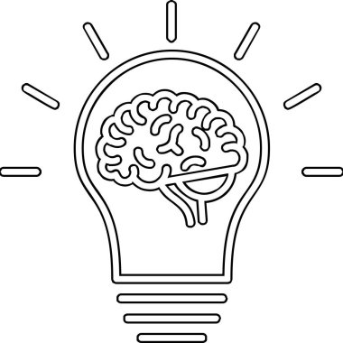 Fikir simgesinin vektör illüstrasyonu 