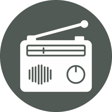 Radyo. Web simgesi basit illüstrasyon 