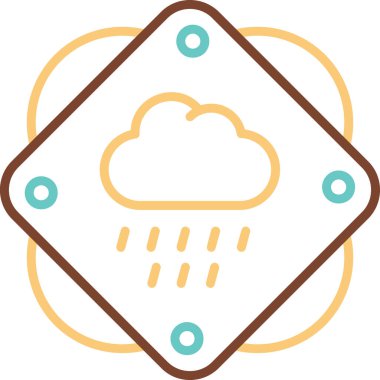 bulut tahmin ikonu ana hatlar biçiminde  