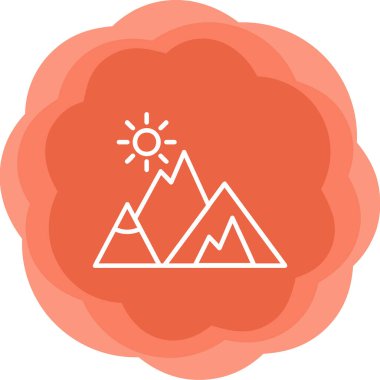 Dağlar. Web simgesi basit illüstrasyon  