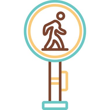 Yürüyüş simgesi vektör illüstrasyonu