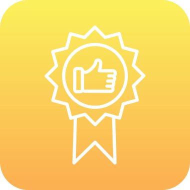 Başparmak Yukarı simgesi ve vektör illüstrasyonuyla En İyi Uygulama Rozeti  