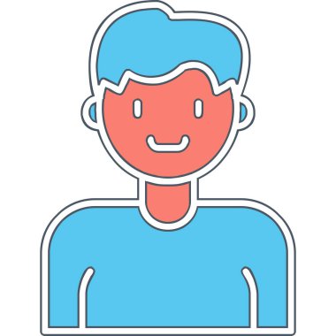 İnsan avatar web simgesi basit illüstrasyon 