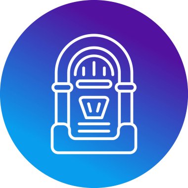 Müzik kutusu simgesi, vektör illüstrasyonu