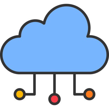 bulut hesaplama ağ simgesi, vektör illüstrasyonu 