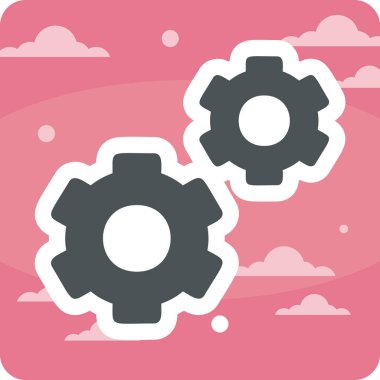 Vitesli ayar simgesi, vektör illüstrasyonu basit tasarım