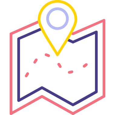 harita simgesinin vektör illüstrasyonu 