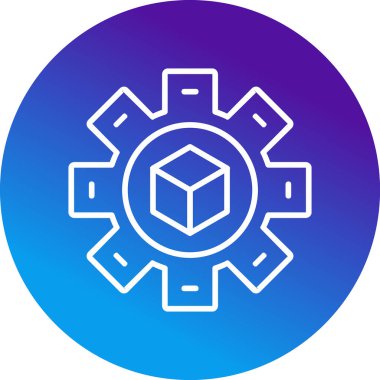 Üretim süreci simgesi, vektör illüstrasyonu basit tasarım