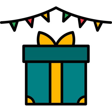 Hediye. Web simgesi basit illüstrasyon