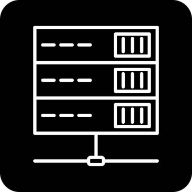 bilgisayar sunucu simgesi, vektör illüstrasyonu basit tasarım