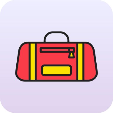 Spor çantası simgesi, vektör illüstrasyonu