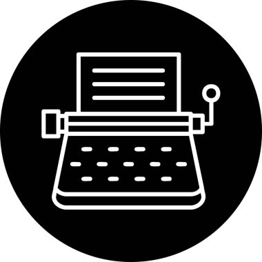 Daktilo. Web simgesi basit illüstrasyon 