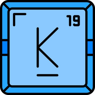 Potasyum kimyasal element simgesi web basit illüstrasyon