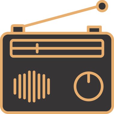 Radyo. Web simgesi basit illüstrasyon 