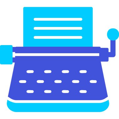 Daktilo. Web simgesi basit illüstrasyon 