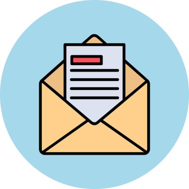 E- posta İş Teklif simgesi vektör illüstrasyonu