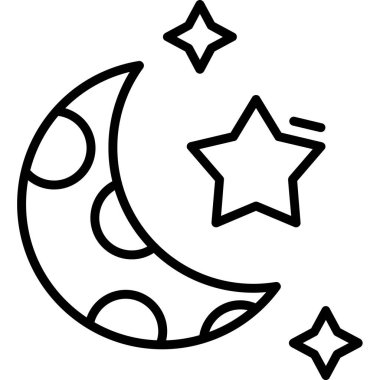 Ay Simgesi Basit Vektör İllüstrasyonu