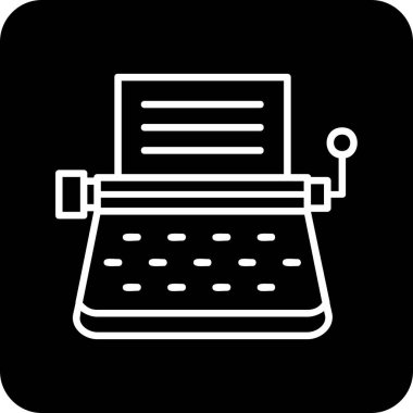 Daktilo. Web simgesi basit illüstrasyon 